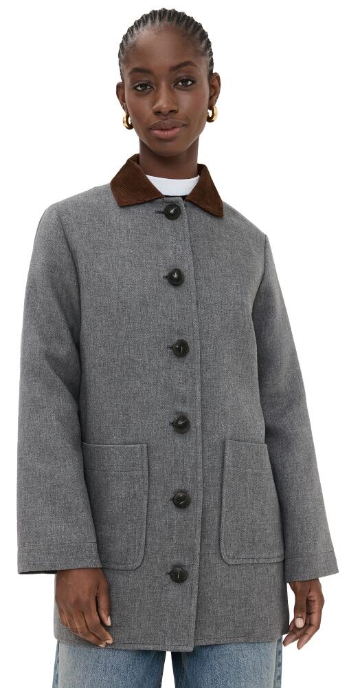 Veronica Beard Freya Dickey Coat Medium Heather Grey Cover