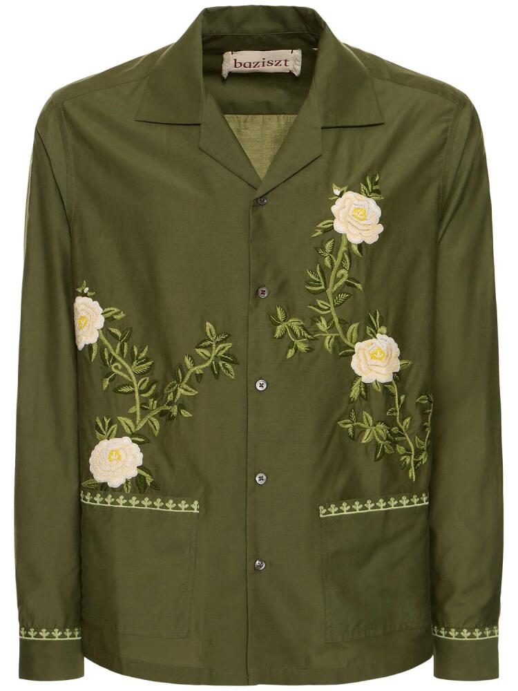 BAZISZT Flower Cotton & Silk Shirt Cover