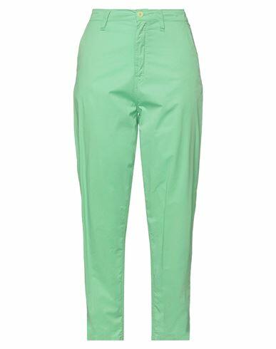 Haikure Woman Pants Light green Cotton, Elastane Cover