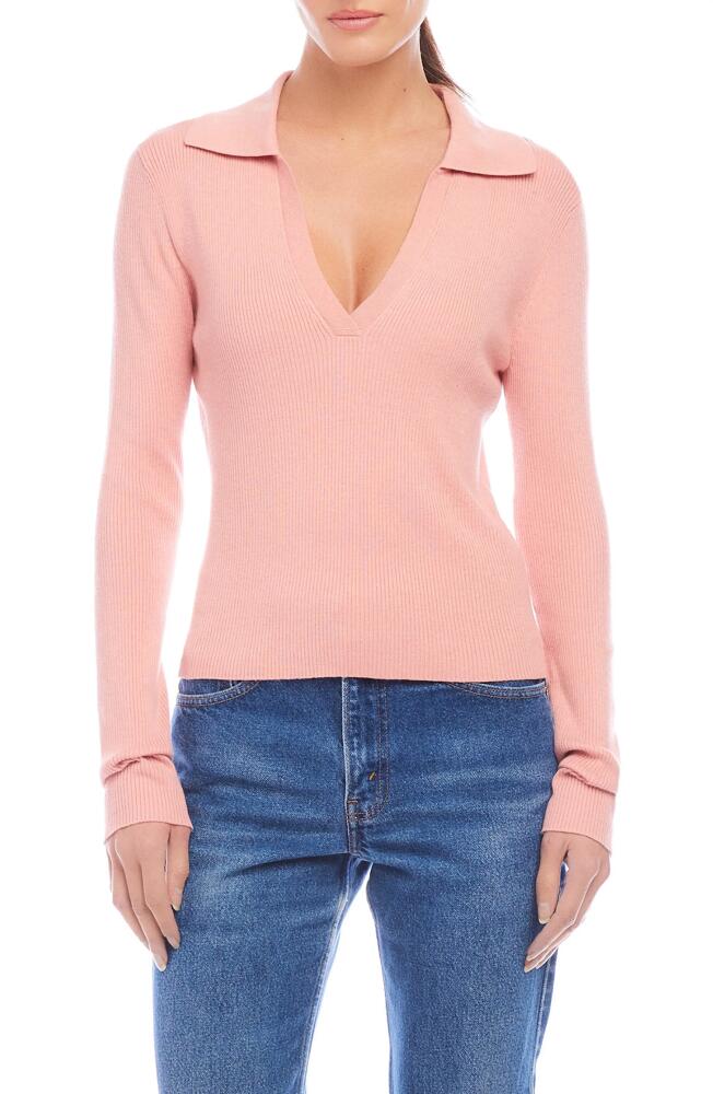 FIFTEEN TWENTY Rory Collar Rib Sweater in Rose Cover