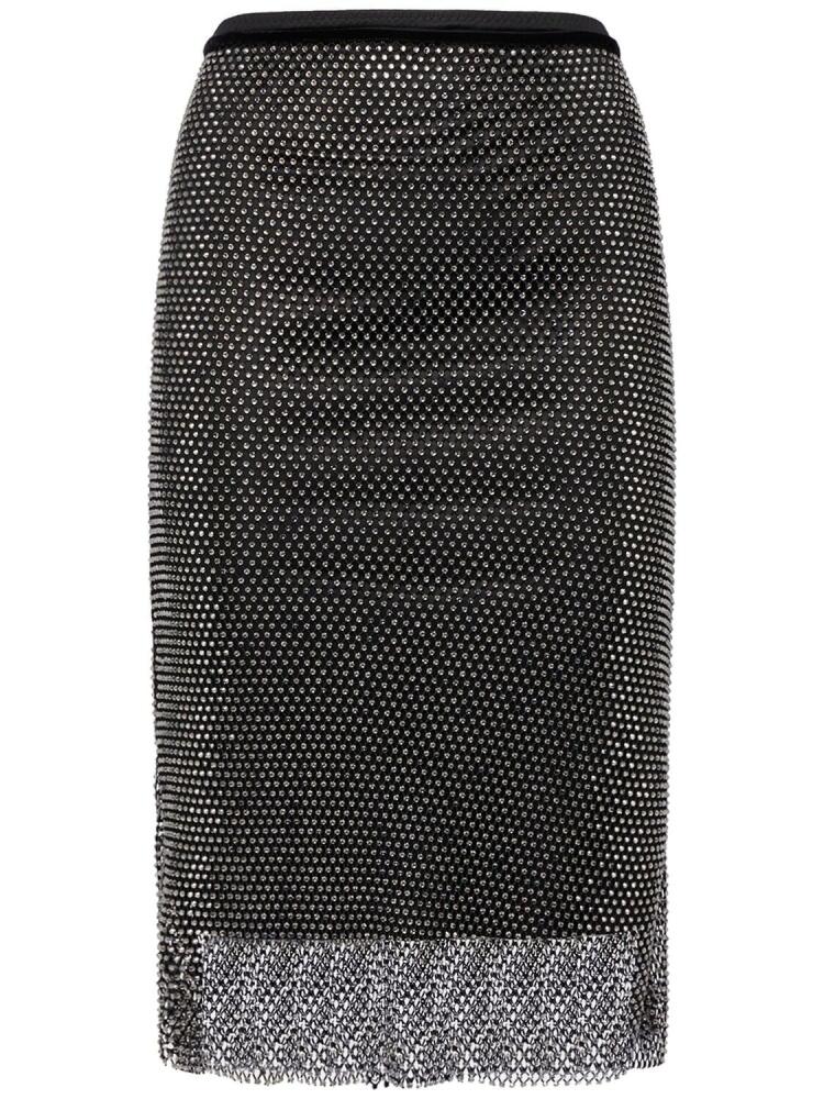 SPORTMAX Zinnia Embellished Mesh Midi Skirt Cover