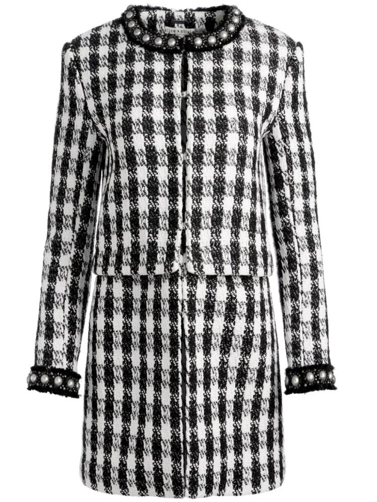 alice + olivia Deon detachable-panel tweed jacket - Black Cover