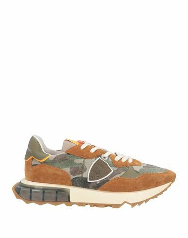 Philippe Model Man Sneakers Brown Leather, Textile fibers Cover