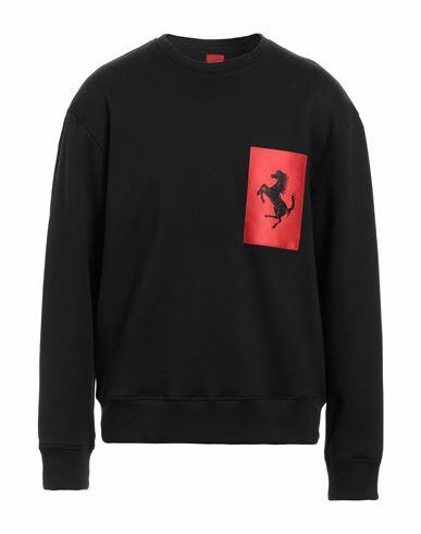 Ferrari Man Sweatshirt Black Cotton, Polyamide Cover