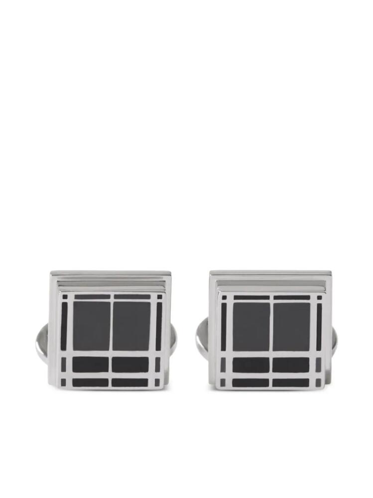 Burberry checked squared cufflinks - Silver Cover