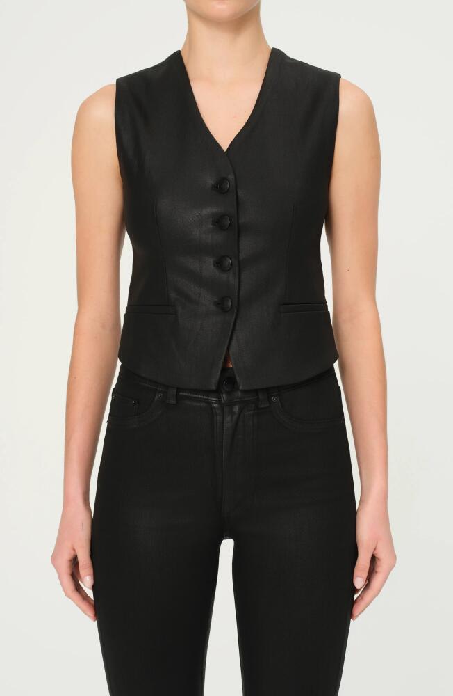 DL1961 Wax Coated Vest in Black Coated Cover