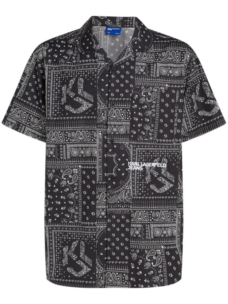 Karl Lagerfeld Jeans bandana-print cotton shirt - Black Cover