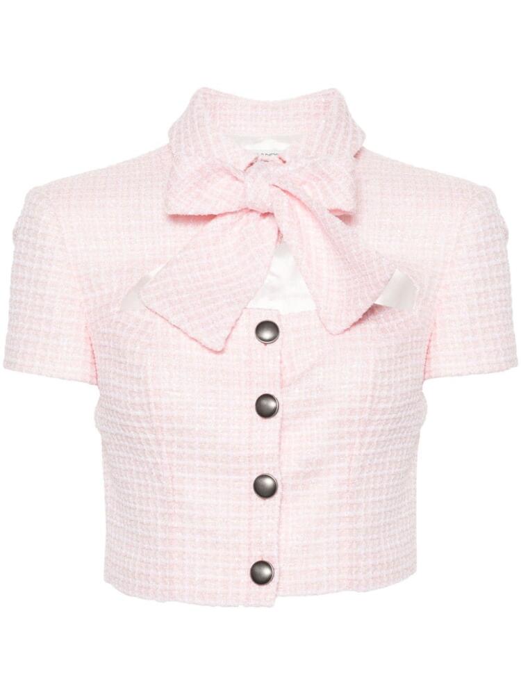 Alessandra Rich cropped tweed jacket - Pink Cover