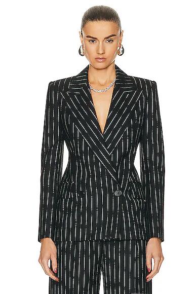 Alexander McQueen Certified Broken Stripe Blazer in Black Cover