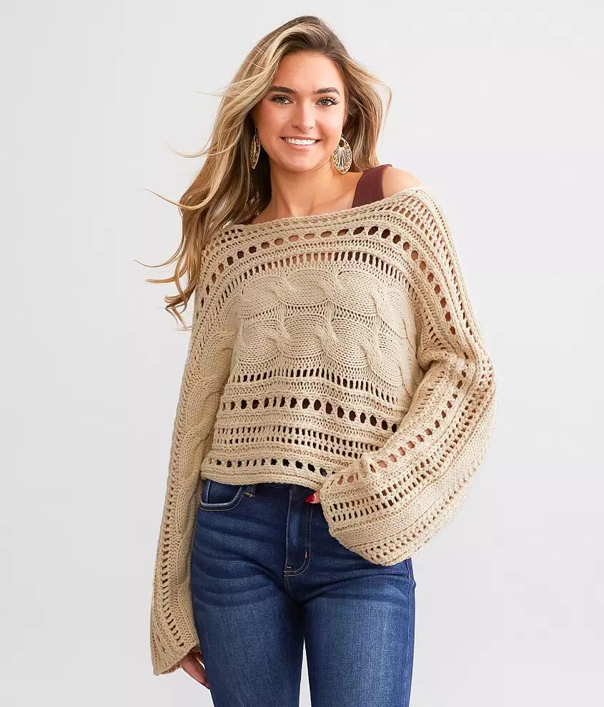 Willow & Root Cable Knit Cropped Sweater Cover