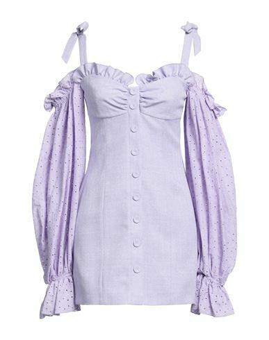 La Semaine Paris Woman Mini dress Lilac Polyester, Cotton Cover