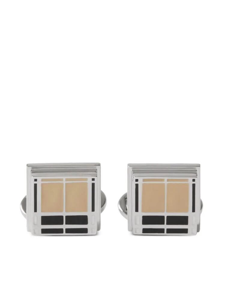 Burberry check squared cufflinks - Silver Cover