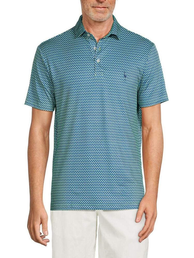 TailorByrd Men's Limes Performance Polo - Blue Cover