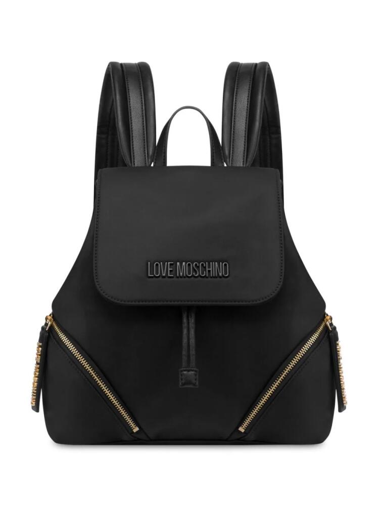 Love Moschino logo-lettering backpack - Black Cover