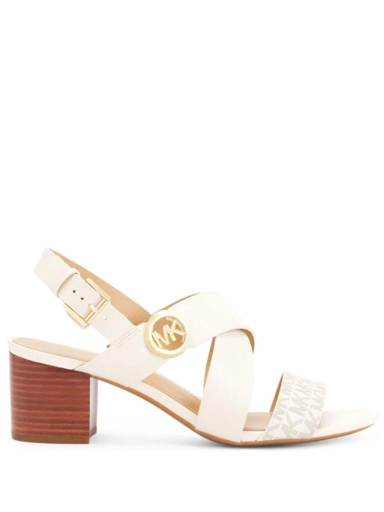 Michael Kors Vera logo-plaque leather sandals - Neutrals Cover