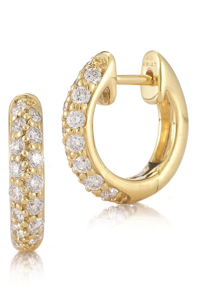 Kwiat Moonlight Pavé Diamond Hoop Earrings in Yellow Gold Cover