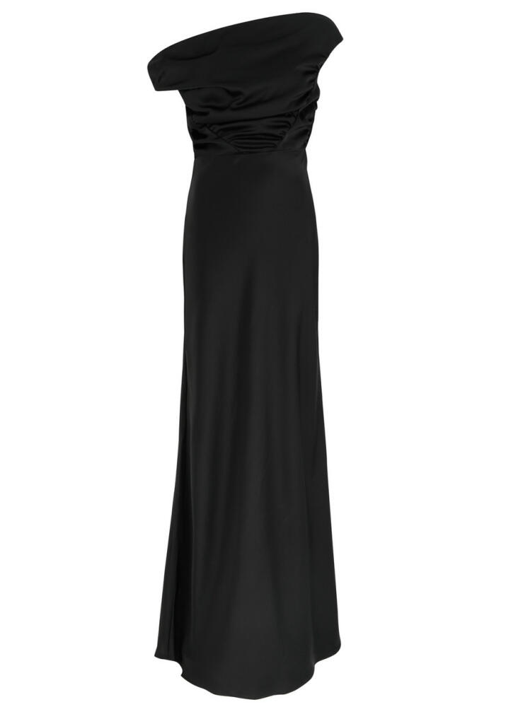 Paris Georgia Davie Satin Maxi Dress - Black Cover