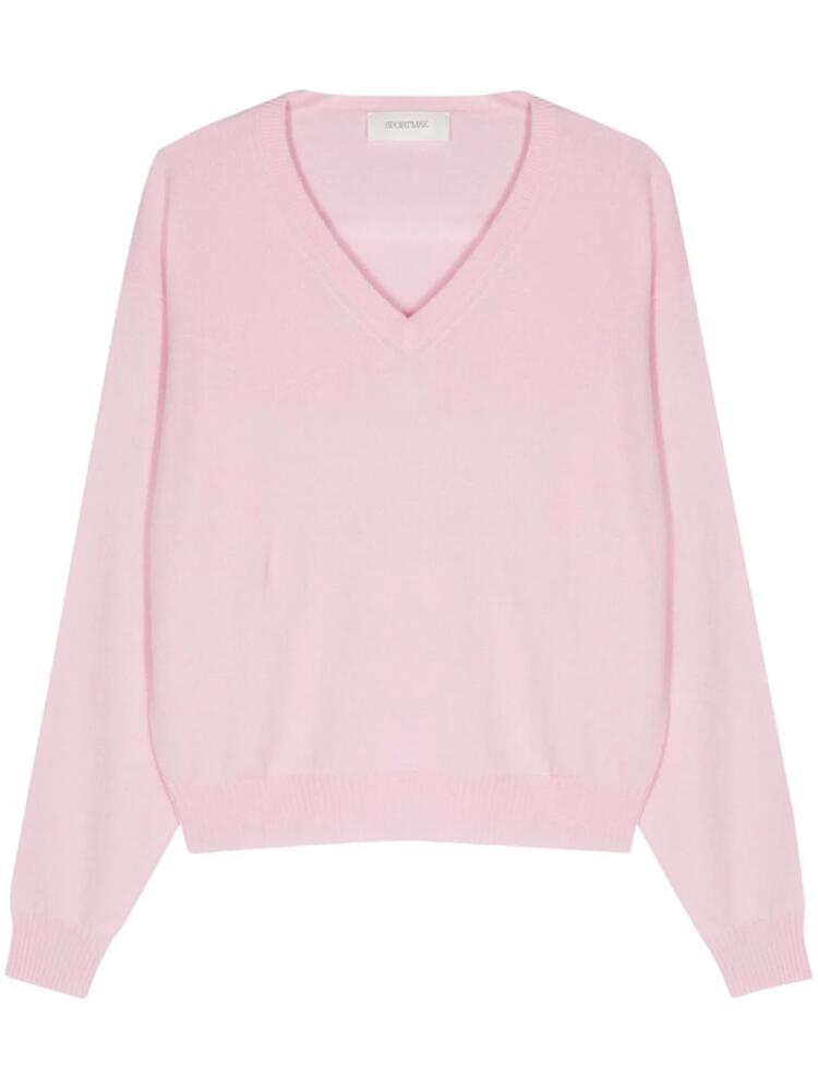 Sportmax Etruria V-neck wool jumper - Pink Cover