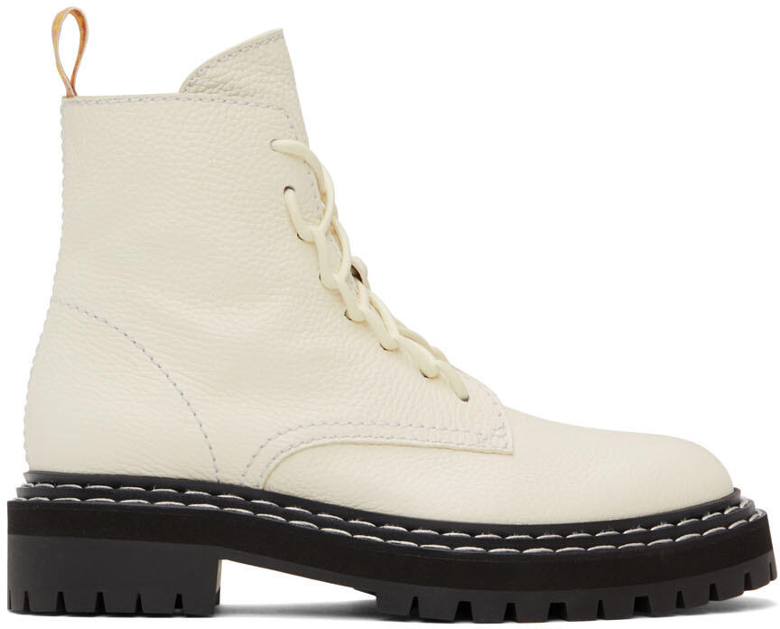 Proenza Schouler Off-White Lug Sole Combat Boots Cover