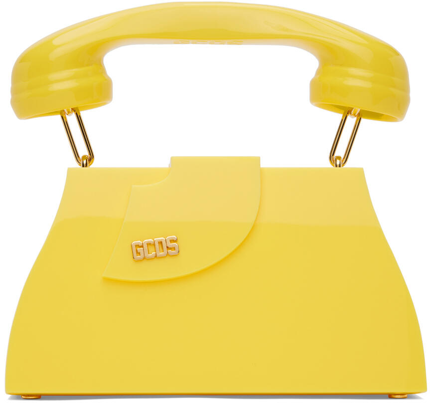 GCDS Yellow Call Me Comma Regular Bag Cover