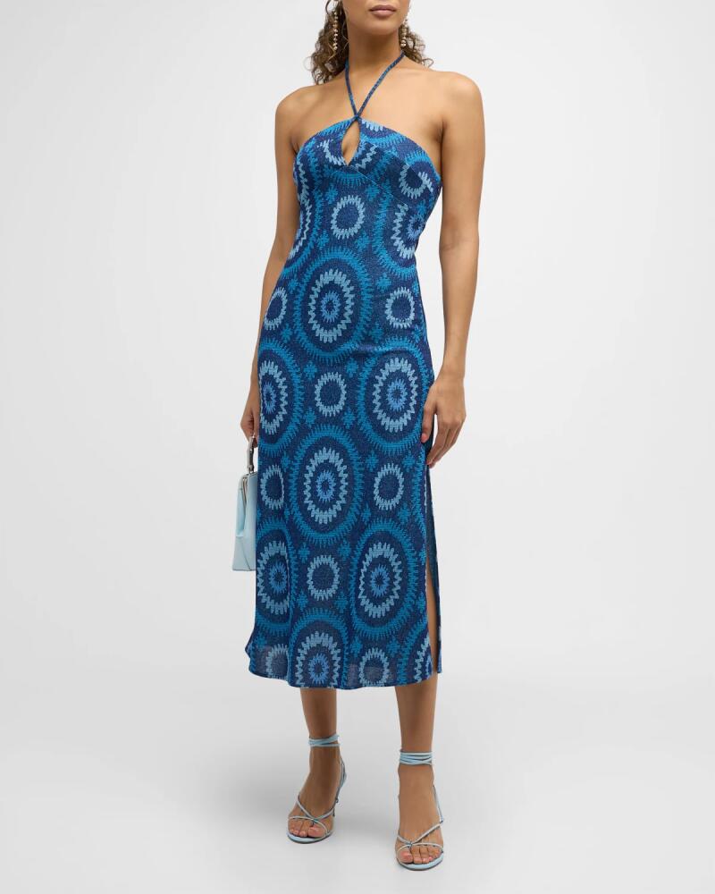 Ramy Brook Aya Medallion Knit Midi Slip Dress Cover