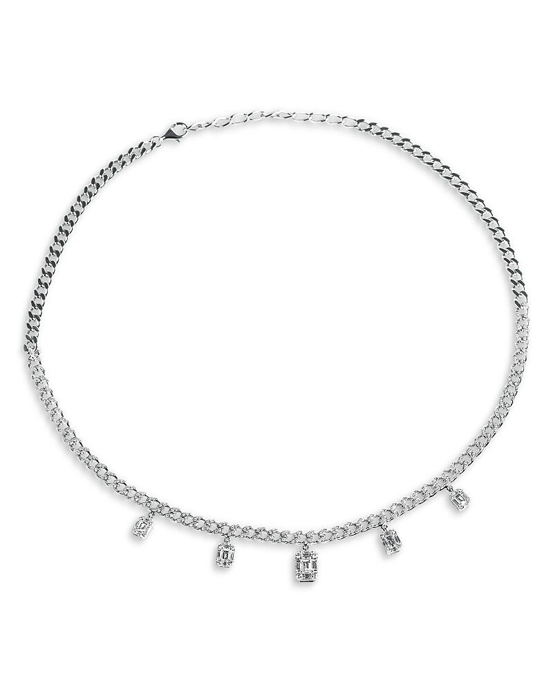 Zydo 18K White Gold Mosaic Diamond Charm Necklace, 16 Cover