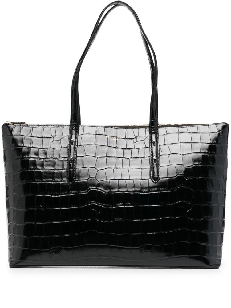 Aspinal Of London Regent crocodile-effect tote bag - Black Cover