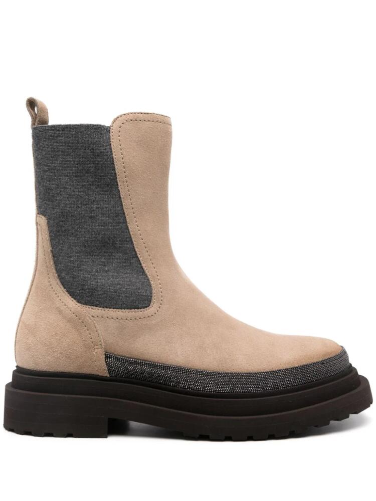 Brunello Cucinelli suede Chelsea boots - Neutrals Cover