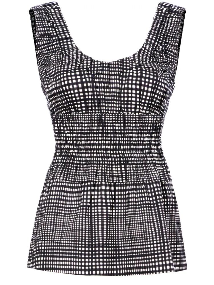 Proenza Schouler White Label grid-pattern poplin tank top - Black Cover