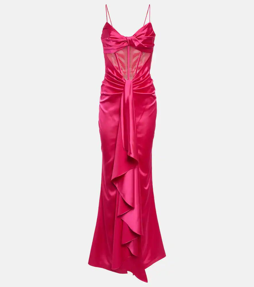 Rasario Draped corset satin gown Cover