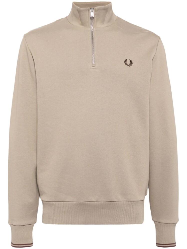 Fred Perry logo-embroidered high-neck sweater - Grey Cover