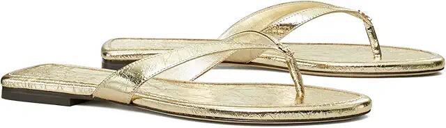 Tory Burch Capri Leather Flip-Flop (Spark Gold) Women's Shoes Cover