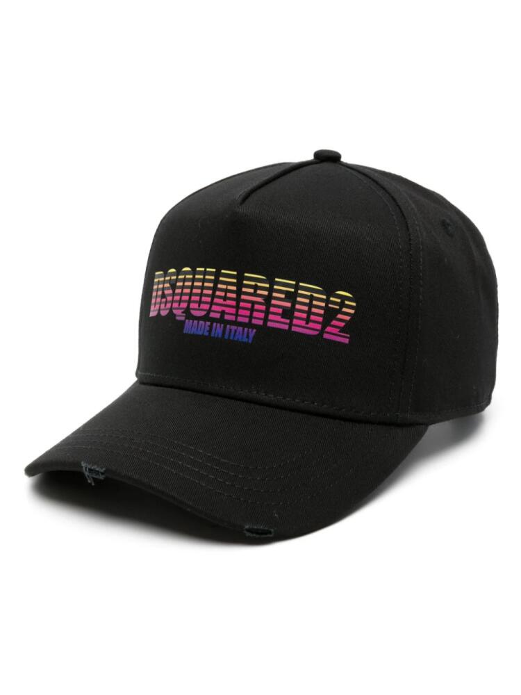 DSQUARED2 logo-print cotton baseball cap - Black Cover