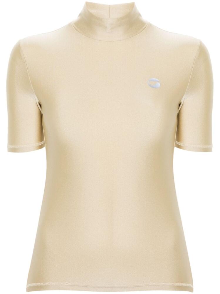 Coperni logo-print high-neck T-shirt - Neutrals Cover