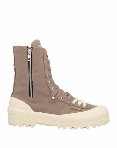 Paura X Superga Man Ankle boots Light brown Textile fibers, Leather Cover