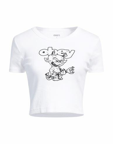 Obey Woman T-shirt White Cotton Cover