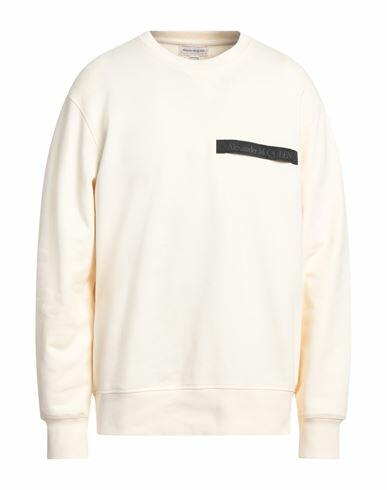 Alexander Mcqueen Man Sweatshirt Ivory Cotton, Elastane Cover