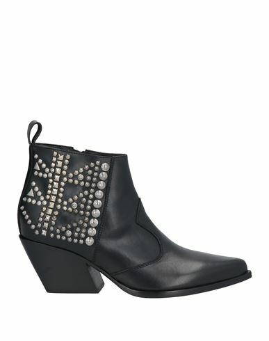 Elena Iachi Woman Ankle boots Black Leather Cover