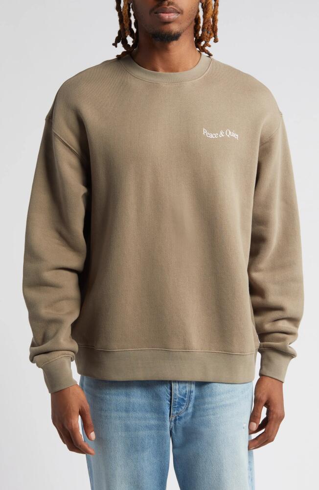 Museum of Peace & Quiet Wordmark Fleece Crewneck Sweatshirt in Clay Cover