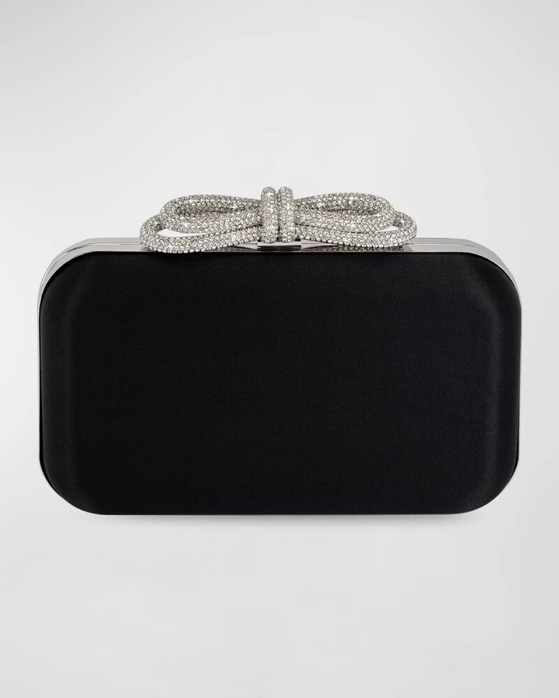 MACH & MACH Embellished Bow Satin Clutch Bag Cover