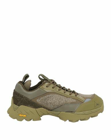 Roa Man Sneakers Military green Leather, Textile fibers Cover