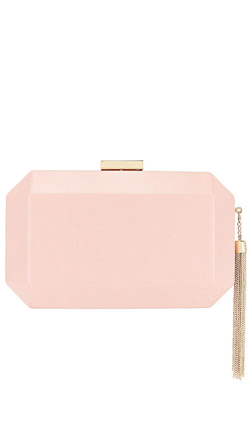 olga berg Lia Facetted Clutch With Tassel in Blush Cover