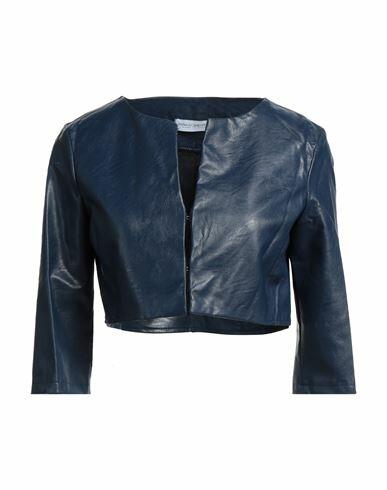 Rinascimento Woman Blazer Midnight blue Viscose, Polyurethane resin Cover