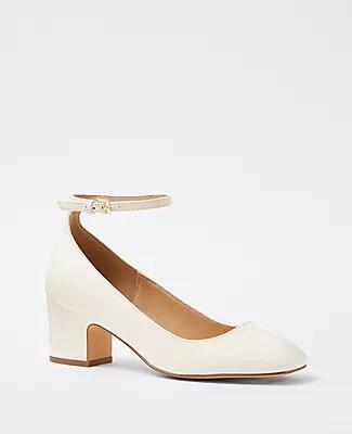 Ann Taylor Patent Ankle Strap Block Heel Pumps Cover