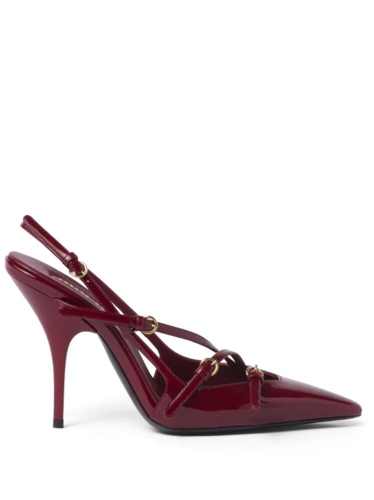 Miu Miu 105mm buckle-detail slingblack pumps - Red Cover