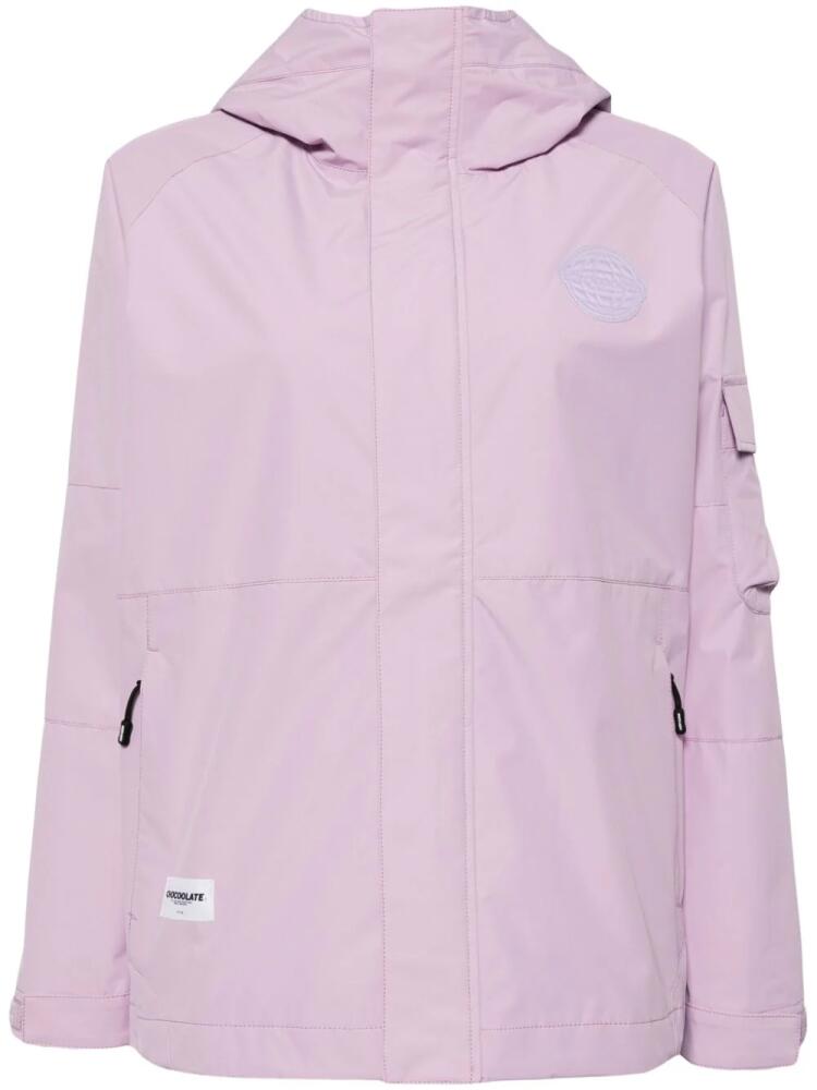 CHOCOOLATE logo-appliqué hooded jacket - Pink Cover