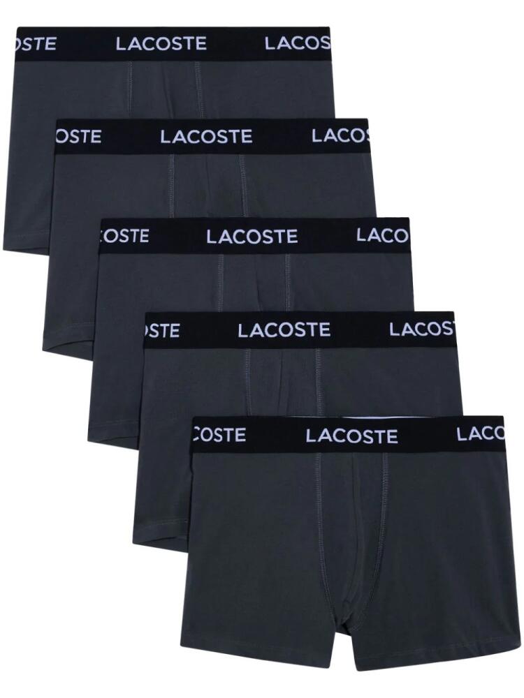 Lacoste logo-print cotton boxers (set of five) - Grey Cover