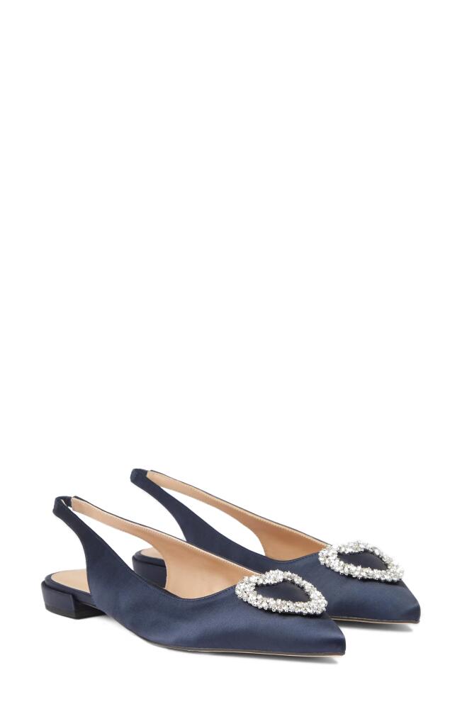 LK Bennett Luana Pointed Toe Slingback Flat in Navy Cover