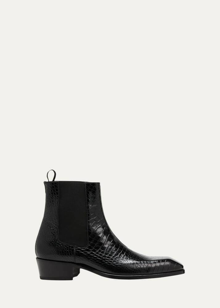 TOM FORD Men's Bailey Croc-Effect Chelsea Boots Cover