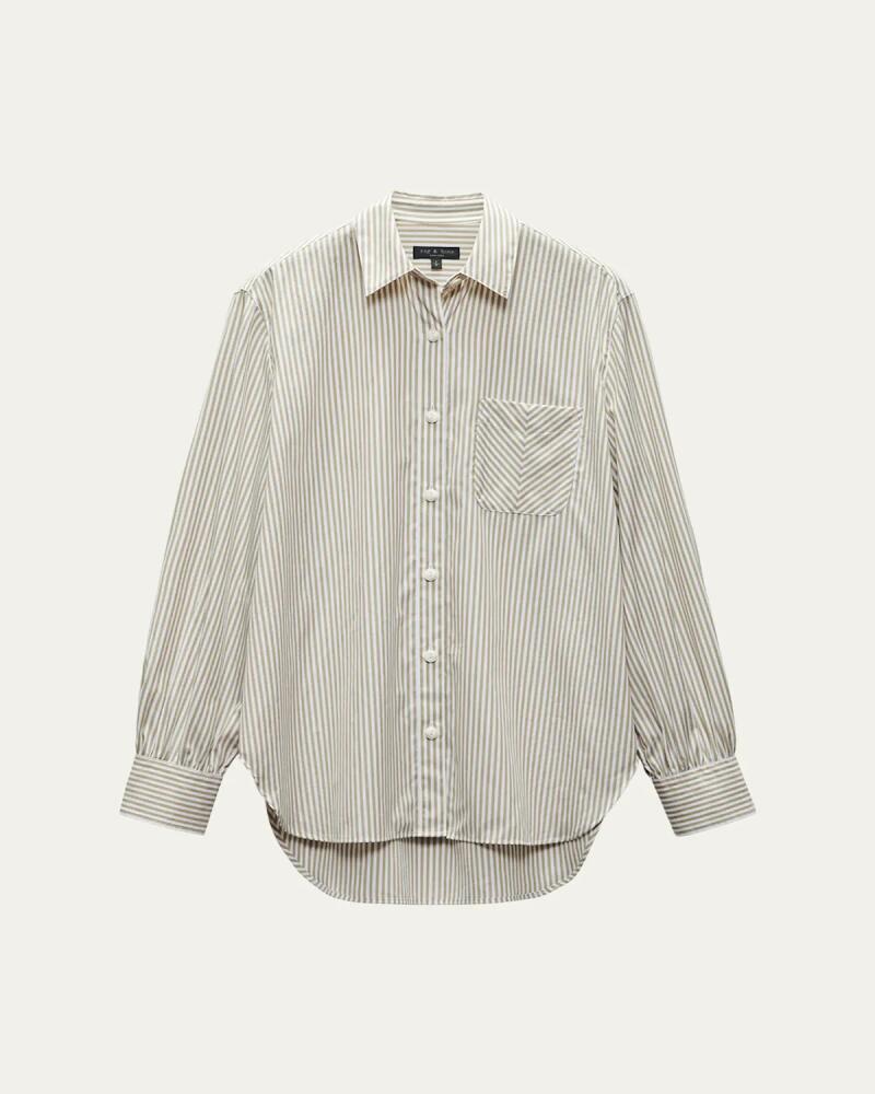 Rag & Bone Maxine Striped Button-Front Shirt Cover